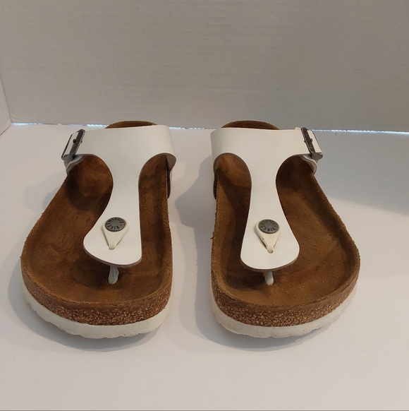 BIRKENSTOCK GIZEH WHITE SIZE 37 WOMENS PRE-OWNED - Picture 2 of 7